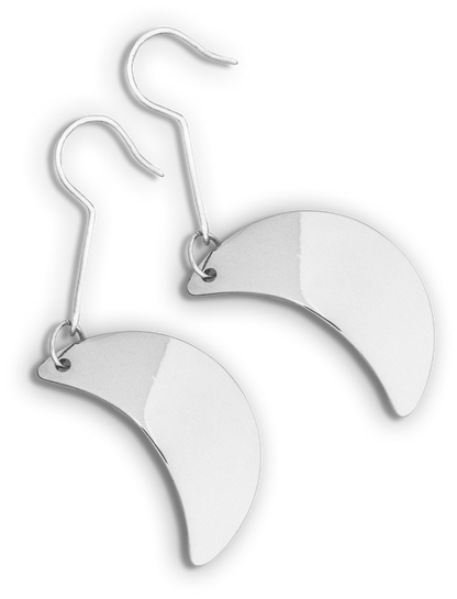 chaand earrings (with silver hooks)